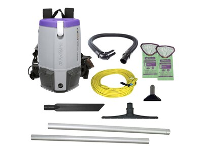 ProTeam Super Coach Pro 6 Backpack Vacuum, Gray/Purple/Black (107344)