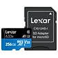 Lexar High-Performance 633x 256GB microSDXC Memory Card with Adapter, Class 10, UHS-I (LSDMI256BBNL633)