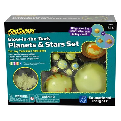 Educational Insights GeoSafari Glow-in-the-Dark Planets & Stars Set, Assorted Colors (5234)