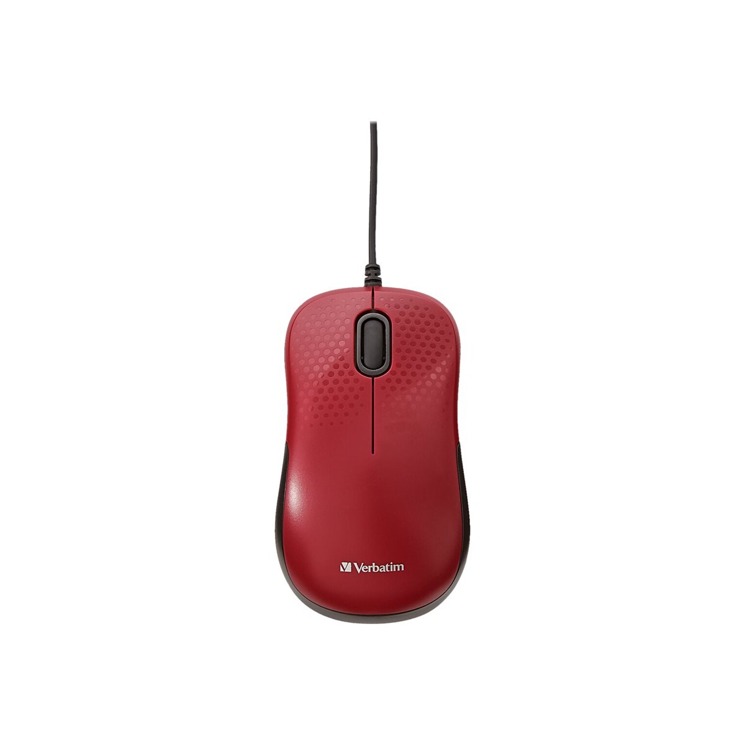 Verbatim Silent Ergonomic Ambidextrous Optical USB Mouse, Red (70234)