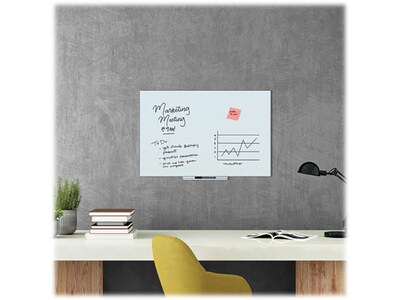 U Brands Glass Dry-Erase Whiteboard, 3' x 2' (3975U00-01)