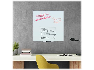 U Brands Glass Dry-Erase Whiteboard, 3 x 3 (3976U00-01)