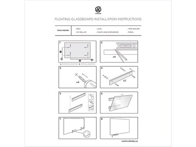 U Brands Glass Dry-Erase Whiteboard, 3' x 3' (3976U00-01)