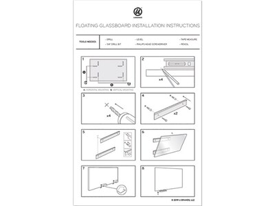 U Brands Glass Dry-Erase Whiteboard, 4' x 3' (3977U00-01)