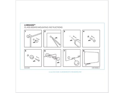 U Brands Glass Dry-Erase Whiteboard, 4' x 3' (3972U00-01)