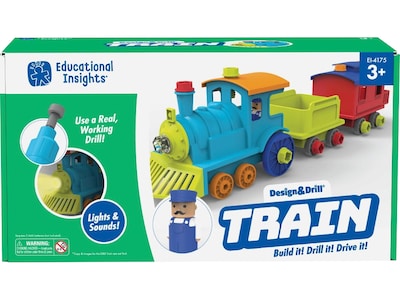 Educational Insights Design & Drill All Aboard Train, Assorted Colors (4175)