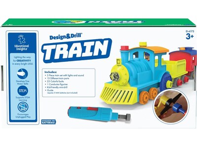 Educational Insights Design & Drill All Aboard Train, Assorted Colors (4175)
