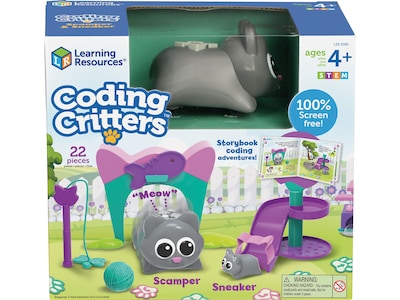 Learning Resources Coding Critters Scamper & Sneaker, Assorted Colors, 22 Pieces/Set (LER3081)