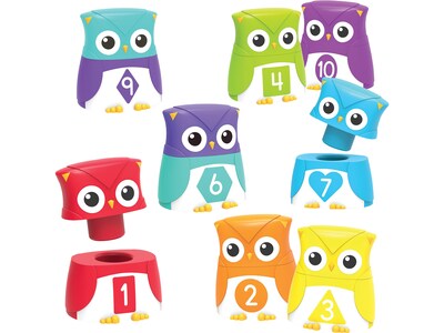 Learning Resources Snap-n-Learn Owls, Assorted Colors, 20 Pieces/Set (LER 6711)