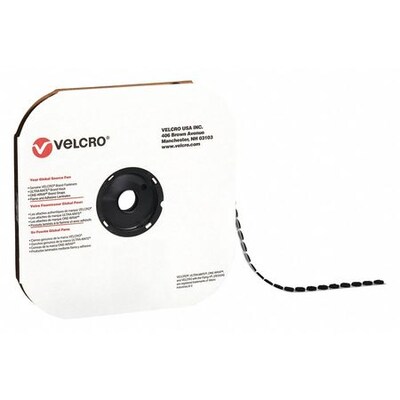 Velcro Hook Only Dots 1/2 Dia. Sticky Back Hook & Loop Fastener, Black, 1440/Carton (VEL121)