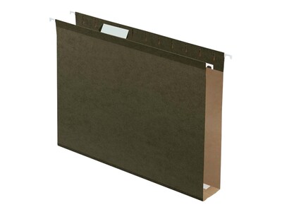 Pendaflex Reinforced Recycled Hanging File Folders, 1/5 Cut Tab, Letter Size, Standard Green, 25/Box (PFX 5142x2)