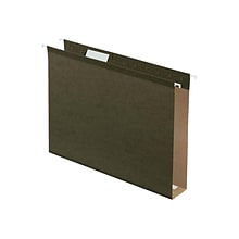 Pendaflex Reinforced Recycled Hanging File Folders, 1/5 Cut Tab, Letter Size, Standard Green, 25/Box