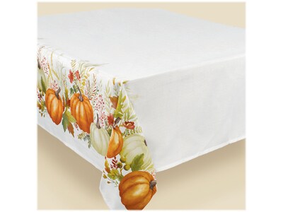 Amscan Fall Traditional Table Cover, White with Pumpkins (570145)
