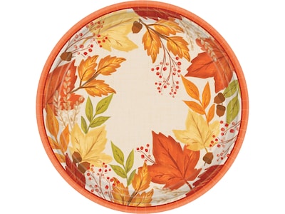 Amscan Fall Foliage Fall Round Plates, Multicolor, 4/Pack (592453)