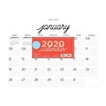 2020 TF Publishing 17 x 22 Desk Pad Calendar, Calligraphy, Black/White (20-8234)