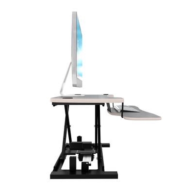 VersaDesk Power Pro Corner - 36" Electric Height Adjustable Standing Desk Riser, Black/Gray (SP7713633-01-03)