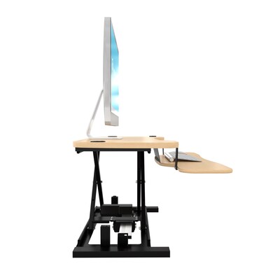 VersaDesk PowerPro 36" Electric Height Adjustable Standing Desk Riser, Black/Maple (VDPP3624-BM)