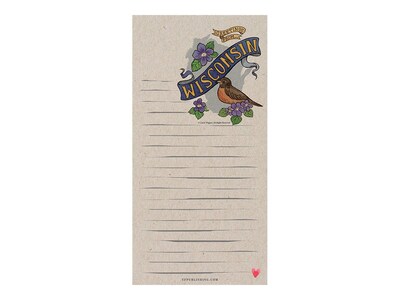 TF Publishing Wisconsin Memo Pad, 4 x 8, Multicolor, 26 Sheets/Pad, 1 Pad/Pack (99-WISCMP)