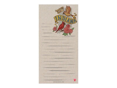 TF Publishing Indiana Memo Pad, 4 x 8, Multicolor, 26 Sheets/Pad, 1 Pad/Pack (99-INDYMP)