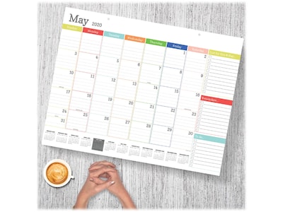 2020 TF Publishing 17 x 22 Desk or Wall Calendar, Rainbow Blocks Large, White (20-8018)