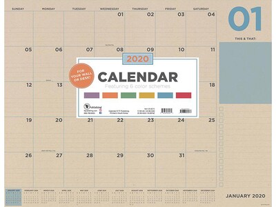 2020 TF Publishing 22 x 17 Desk or Wall Calendar, Kraft Numeric, Multicolor (20-8215)