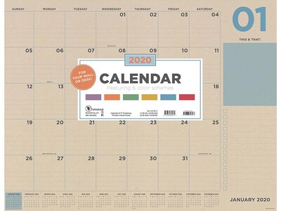 2020 Tf Publishing 22 X 17 Desk Or Wall Calendar Kraft Numeric