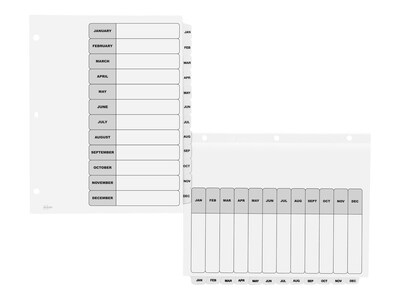 Avery Ready Index Table of Contents Paper Dividers, Jan-Dec Tabs, White, 6 Sets/Pack (11826)