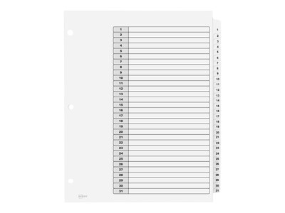 Avery Ready Index Table of Contents Paper Dividers, 1-31 Tabs, White, 6 Sets/Pack (11827)