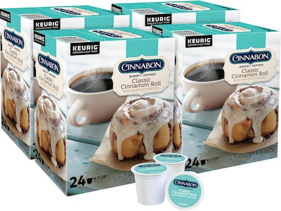 Cinnabon Cinnamon Coffee Keurig® K-Cup® Pods, Light Roast, 96/Carton (10099555063056)
