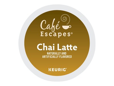 Cafe Escapes Chai Latte Coffee, Keurig® K-Cup® Pods, Light Roast, 96/Carton (10099555068051)