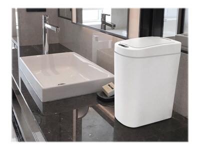 Nine Stars Plastic Sensor Trash Can, White, 1.85 gal. (DZT-7-2s)