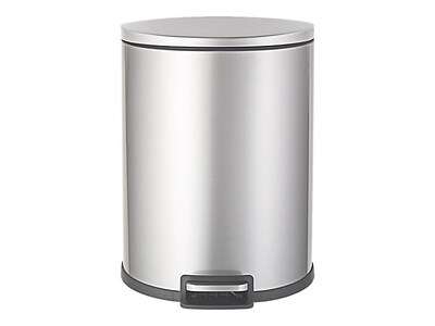 Nine Stars Stainless Steel Step Trash Can, 13.21 gal., Silver (SOT-50-3)