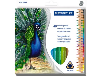 Staedtler Triangular Colored Pencils, Assorted Colors, 48/Pack (1270 C48A6)