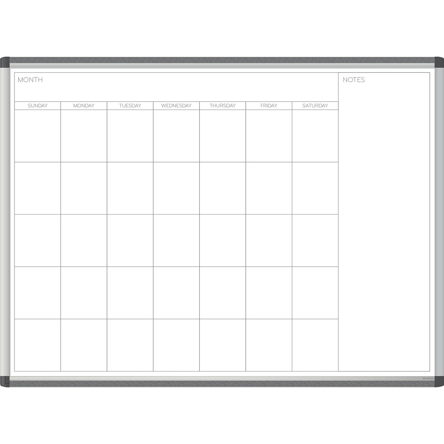 U Brands PINIT Steel Dry-Erase Whiteboard, Aluminum Frame, 4 x 3 (2903U00-01)