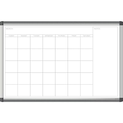 U Brands PINIT Magnetic Dry-Erase Calendar Whiteboard, Aluminum Frame, 2 x 3 (2901U00-01)