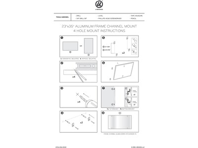 U Brands PINIT Magnetic Dry-Erase Calendar Whiteboard, Aluminum Frame, 2' x 3' (2901U00-01)