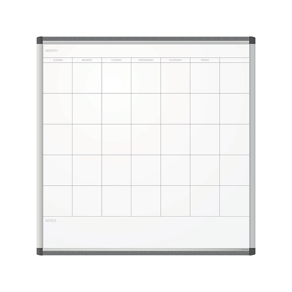U Brands PINIT Steel Dry-Erase Whiteboard, Aluminum Frame, 3 x 3 (2902U00-01)