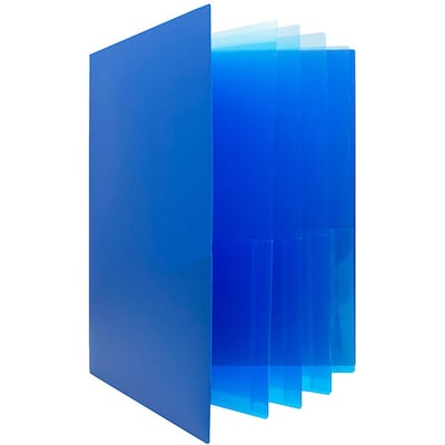 JAM Paper 10-Pocket Heavy Duty Folders, Blue, 3/Pack (389MP10buc)