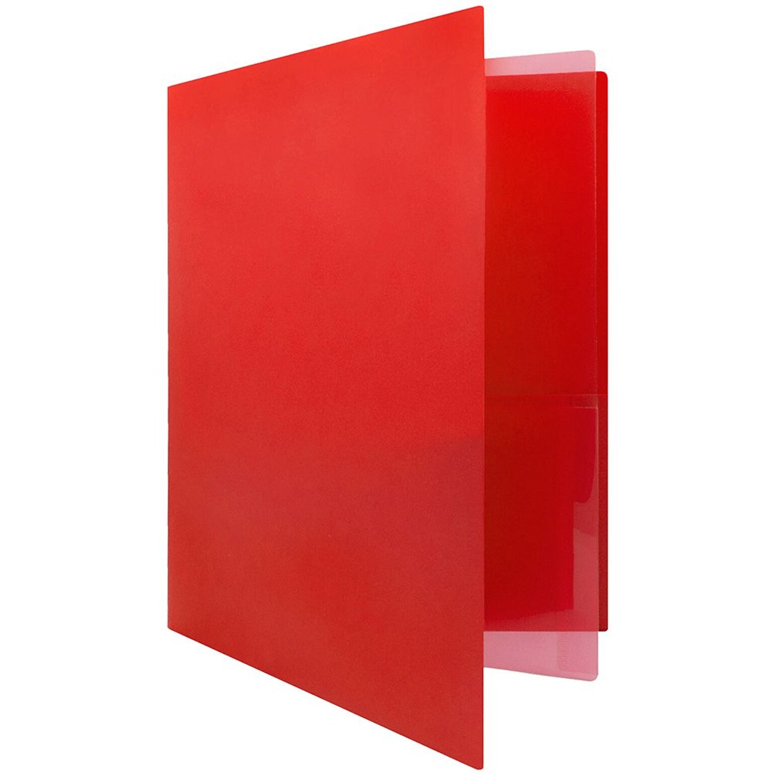 JAM Paper® Heavy Duty Plastic Multi-Pocket Folders, 4 Pocket Organizer, Red, Bulk 72/Pack (389MP4rea)