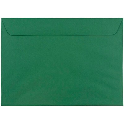 JAM Paper Booklet Envelope, 9 x 12, Dark Green, 50/Pack (263915982I)