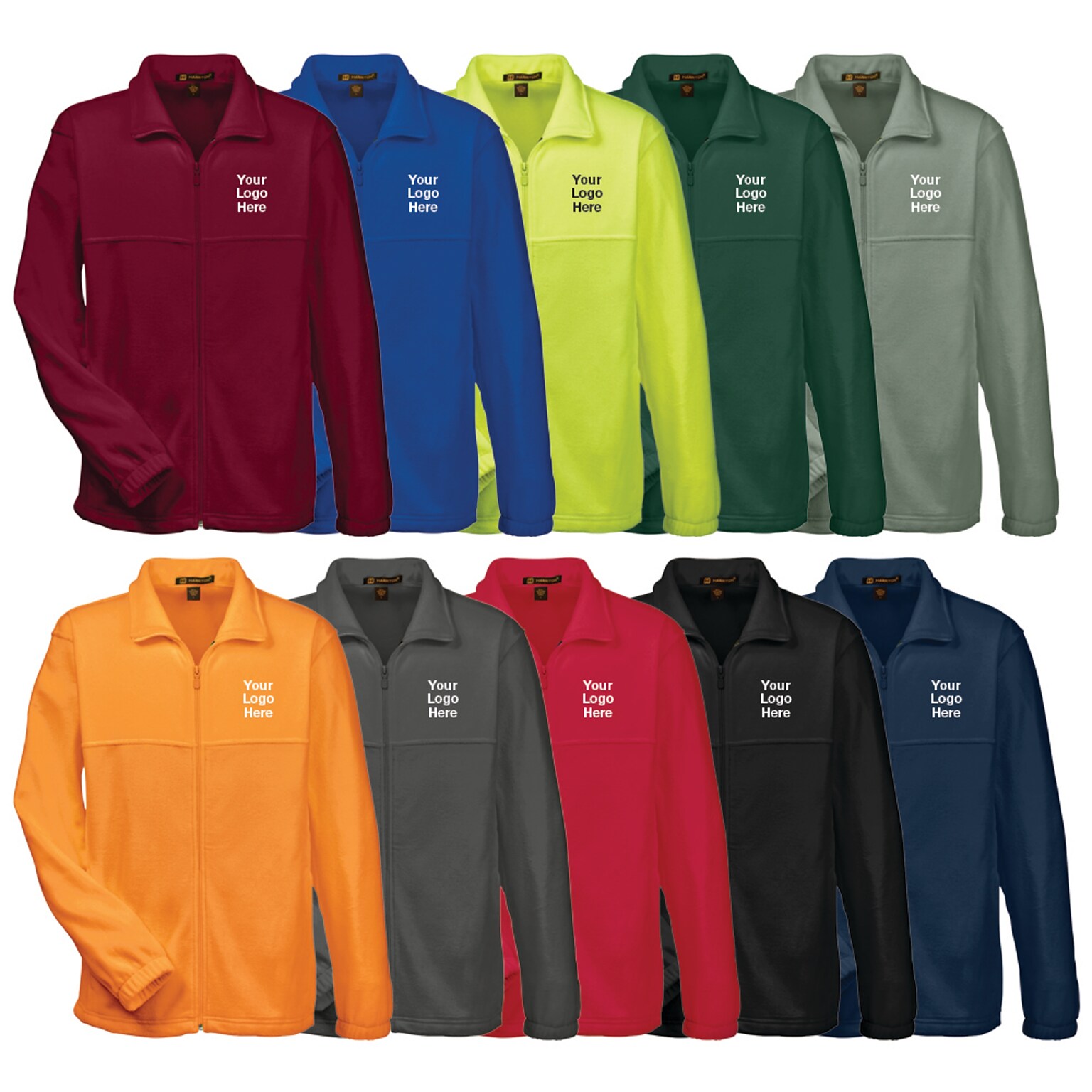 Custom Harriton Mens Embroidered Full Zip Fleece
