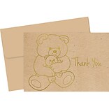Great Papers! Teddy Bear Matte Personal Thank You Notecards, Kraft, 50/Pack (2019080)