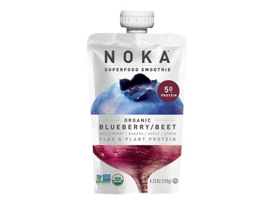 NOKA Organics Superfood Smoothies, Blueberry/Beet, 4.22 Oz., 12/CT (00603)