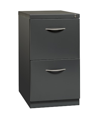 Hirsh 2-Drawer File Cabinet with Wheels and Arch Style Handle, Letter Size, Charcoal, 23D (21118)