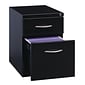 Hirsh 2-Drawers File Cabinet with Wheels, Arch Handle, Letter Size, Black, 20"D (21119)