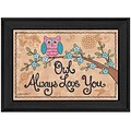 TrendyDecor4U Owl Always Love You 20x 14 Black Frame Wall Art Print by Annie LaPointe (ALP1017-405)