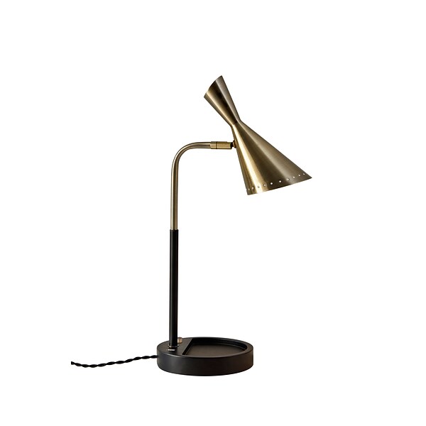 Adesso Zelda LED Desk Lamp, Black/Antique Brass (3067-01)