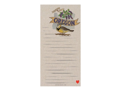 TF Publishing Oregon Memo Magnet Pad, 4 x 8, Line Ruled, Kraft, 52 Sheets/Pad, 1 Pad/Pack (99-OREG