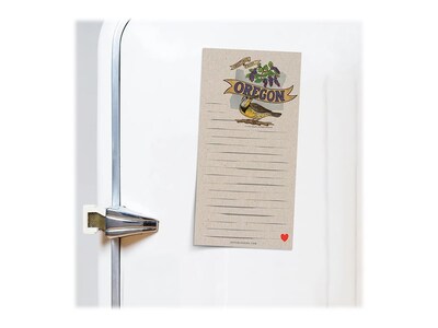 TF Publishing Oregon Memo Magnet Pad, 4" x 8", Line Ruled, Kraft, 52 Sheets/Pad, 1 Pad/Pack (99-OREGMP)