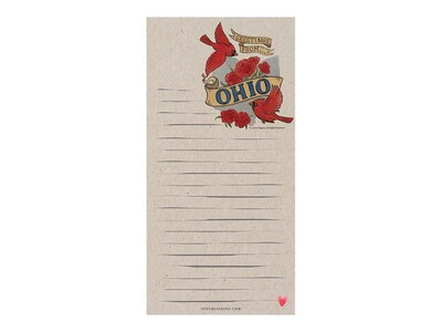 TF Publishing Ohio Memo Magnet Pad, 4 x 8, Line Ruled, Kraft, 52 Sheets/Pad, 1 Pad/Pack (99-OHIOMP)